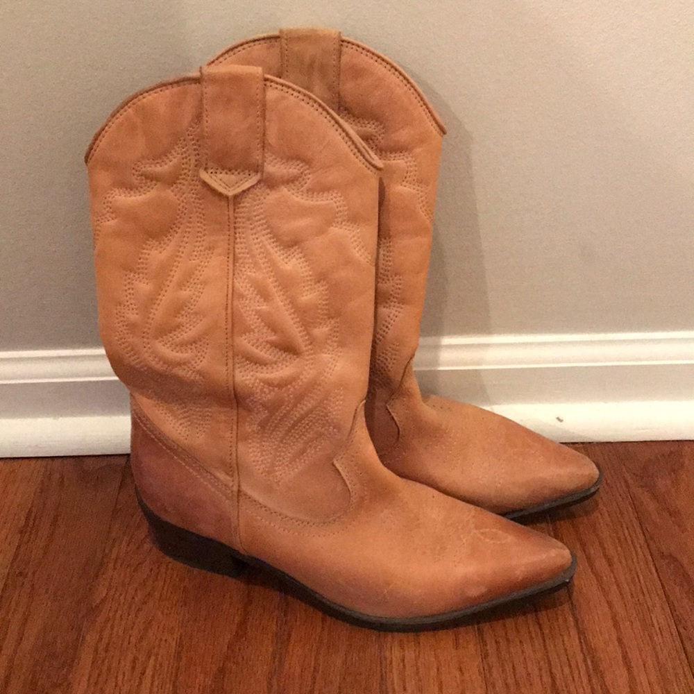 Aldo tan cowboy boots